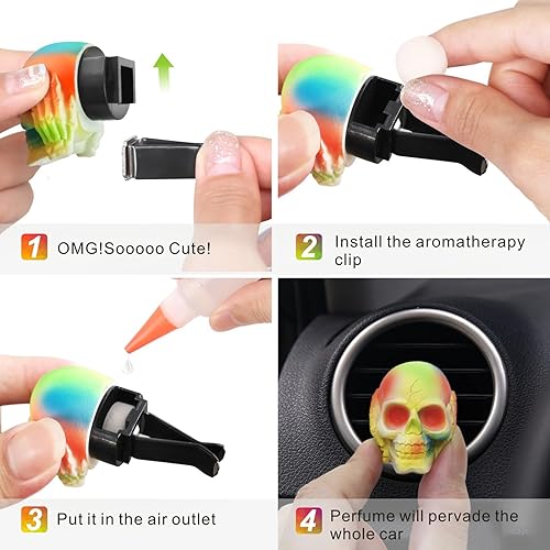 Miniatura 3 de Ambientadores de coche con calavera de azúcar, accesorios para cosas de Halloween, decoración de esqueleto espeluznante, cosas estéticas interiores,