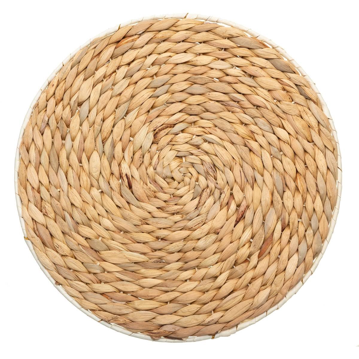 Secret de Gourmet ronde placemat - lichtgrijs - gevlochten kunststof - Dia 38 cm