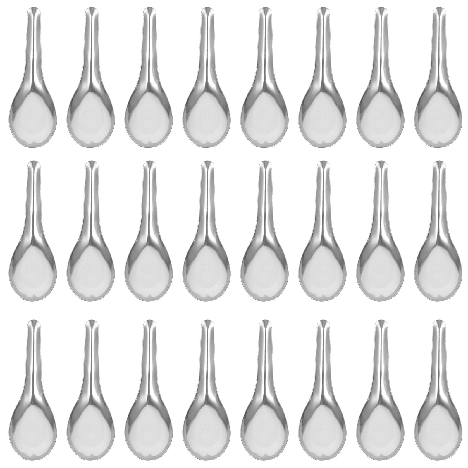 CLISPEED 50 Cucchiai da Zuppa in Acciaio Inossidabile Finitura Lucida, Multiuso per Servire, Design Semplice ed Elegante, per Casa e Caffetteria Stili multipli