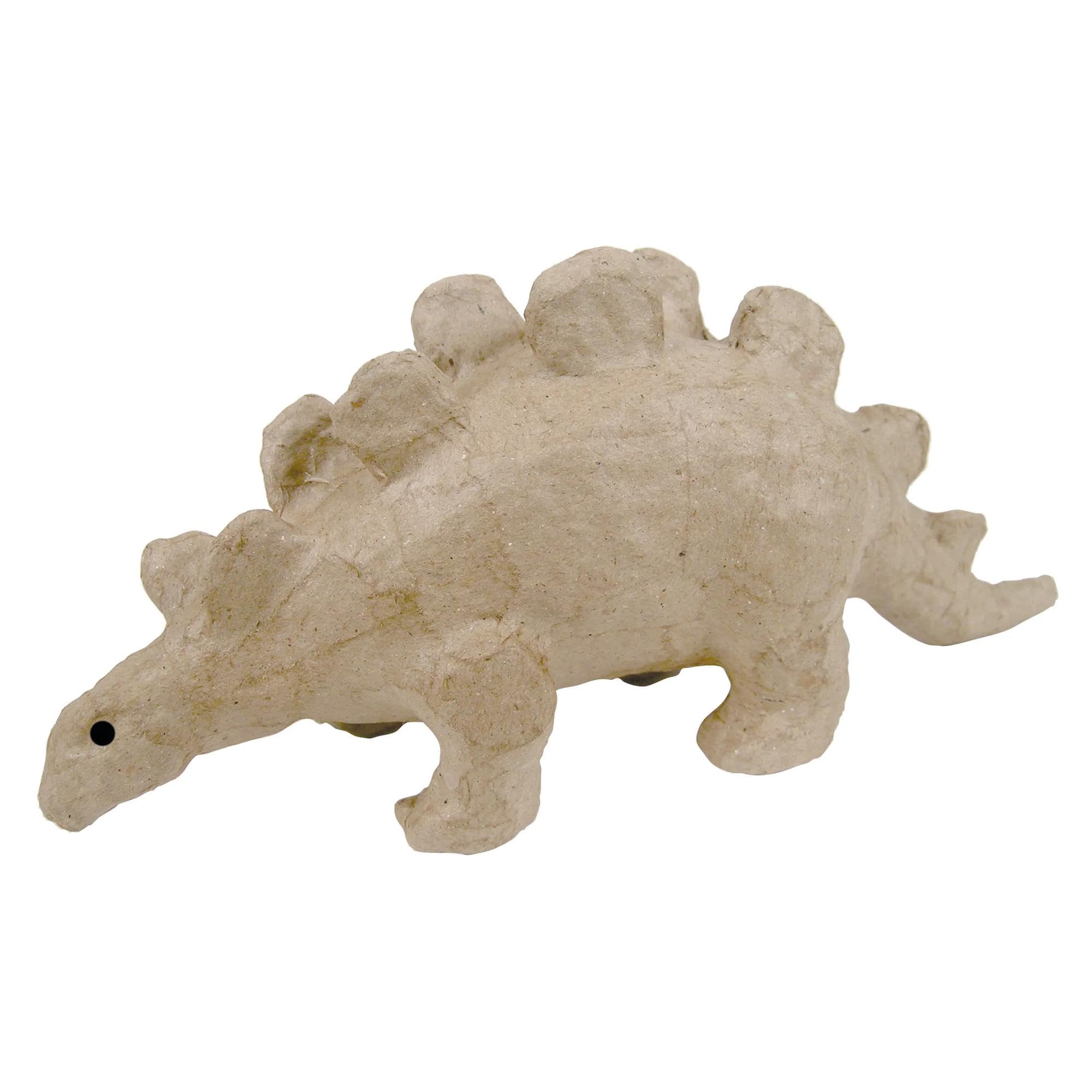 Décopatch AP596Opack - Un lot de 5 Supports en Papier brun pulpé 18x6x8 cm, Dino stégosaure