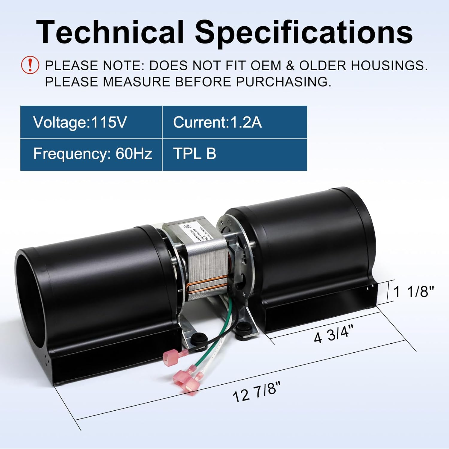 Criditpid 99000118 Blower Kit for Avalon Pendleton 745, 790, Rainier 945, 990, Olympic 1190, Arbor, 1250, 1750 Wood Stove. Rear Blower Replacement Lopi Answer, Endeavor, Liberty, Leyden Wood Stove.