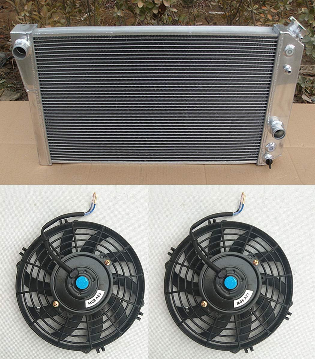 3 ROW Aluminum Radiator for Chevy Corvette / S10 V8 Conversion 1984-1990 AT + 2x fans