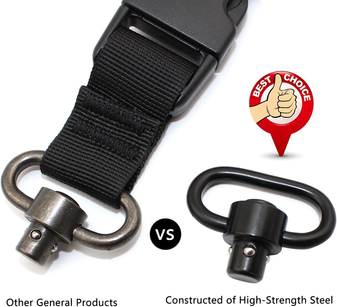 Braudel QD Sling Swivel Quick Detach/Release 1.25",Heavy Duty Push Button Swivels 2 Pcs, for Two Ponit Sling