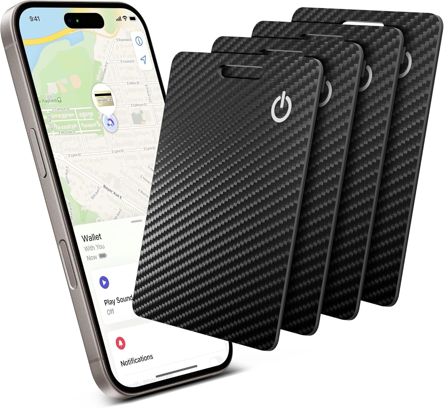 Wallet Tracker Card for Apple Find My (iOS Only), Ultra-Thin Bluetooth Tracker Smart Card Wallet Finder, IP68 Waterproof Slim Item Locator for Wallets, Keys, Passport & Luggage Tags (Jet Black)-picture-11