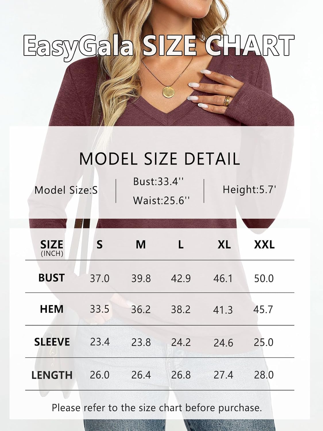 Womens V Neck Long Sleeve Shirts Banded Bottom Cute Loose Fit Tops Dressy Casual Outfits for Fall Spring - Image 6