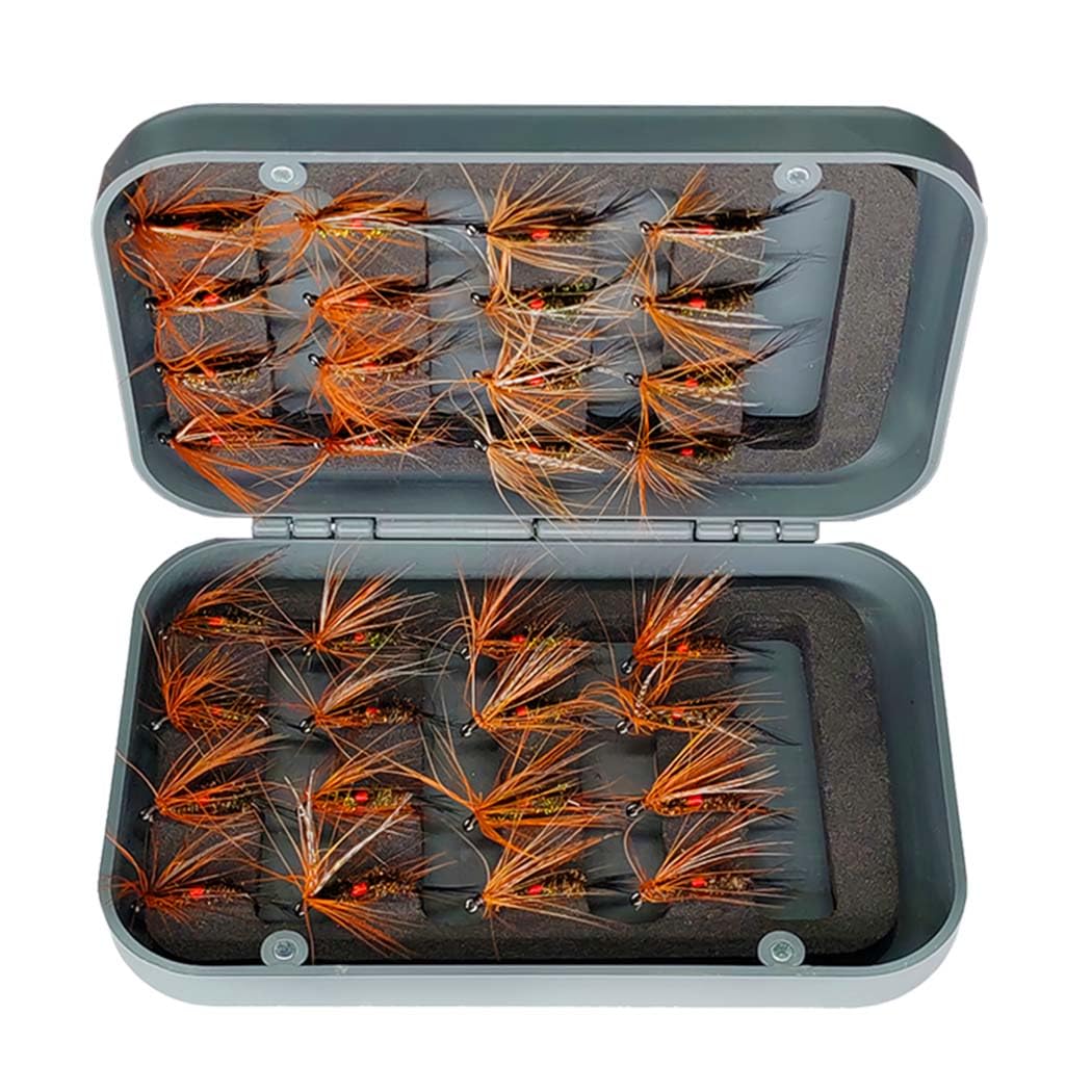 Qitewwrme Fly Fishing Flies Kit, 24-100 Pcs Handmade Artificial Fly Baits & Lures, Dry/Wet Flies, Streamers, Trout & Bass Fishing Kit (24 Pcs/Box)