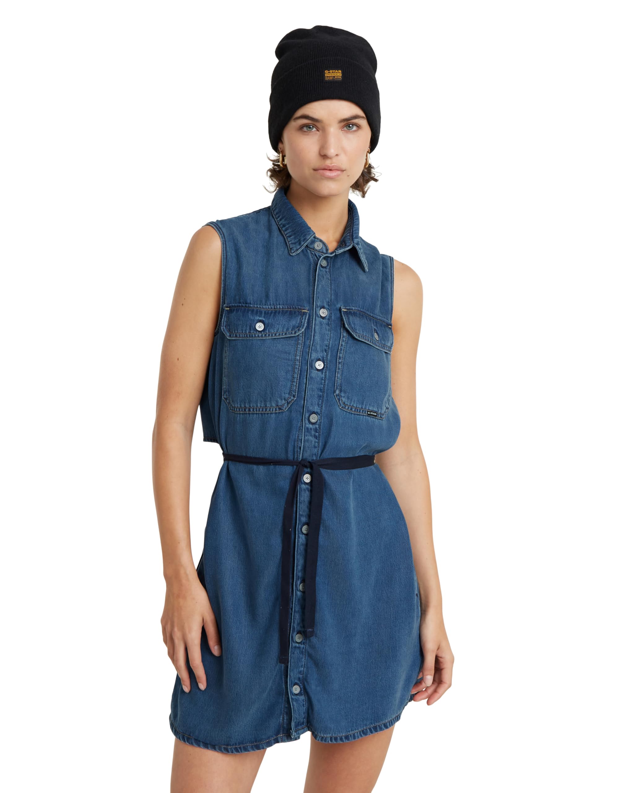 G-Star RAW Miękka sukienka cargo wmn, Niebieski (Faded Whirlpool D24872-d548-g645), S
