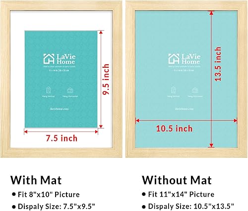 Vista 213 de LaVie Home - Portarretratos de 18 x 24 pulgadas, fotos de 16 x 20 pulgadas con paspartú, de 18 x 24 pulgadas sin paspartú, plexiglás pulido, Negro