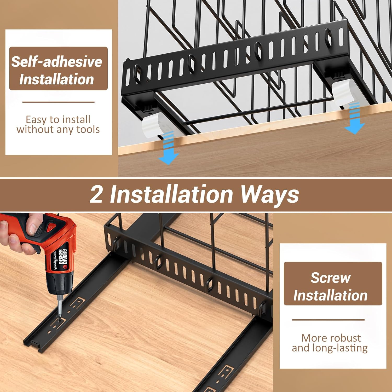Housolution Pull Out Large Baking Tray and Cookie Sheet Organizer, 20" Deep Cutting Board Organizer with 4 Adjustable Dividers, 12" Wide Bakeware Muffin Pan Storage Rack for Cabinet