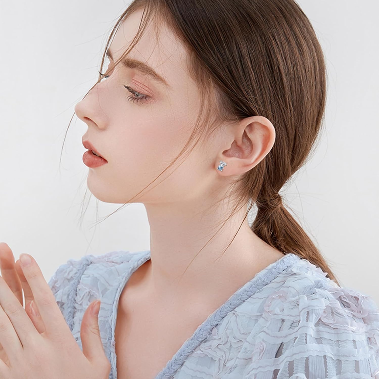 925 Sterling Silver Animal Earrings Highland Cow/Hummingbird/Ladybug/Otter/Shark/Dolphin Stud Earrings Hypoallergenic Animal Jewelry Gift for Her Women Birthday Anniversary Halloween Christmas - Image 5