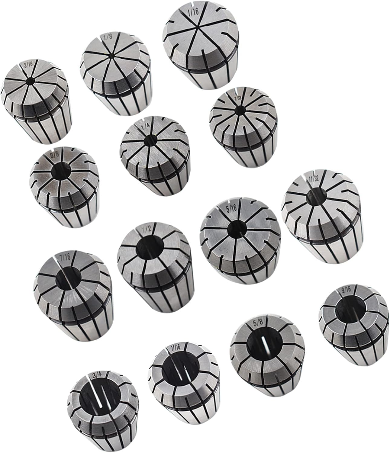 14-Pack ER32 Spring Collet Set for CNC Engraving Machine & Milling Lathe Tools Chuck 1/16-3/4 (A9F7-279)