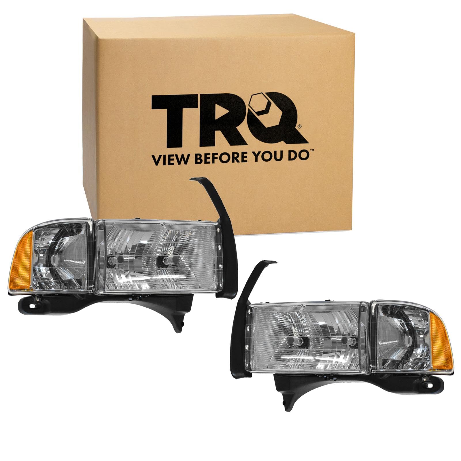 TRQ Headlight Assembly Set Driver & Passenger Side FO2502153 FO2503153 Compatible with 97-07 Ford — view 98