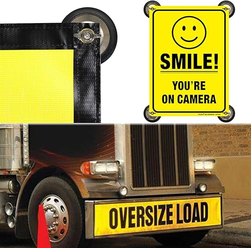 Miniatura 2 de WFPOWER Paquete de 4 letreros de advertencia con imán base, soporte universal para bandera, almohadilla de goma y tuerca de ala, soporte magnético