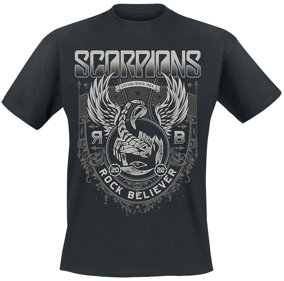 Scorpions Rock Believer Ornaments Men's T-Shirt Black Band Merch, Bands, black