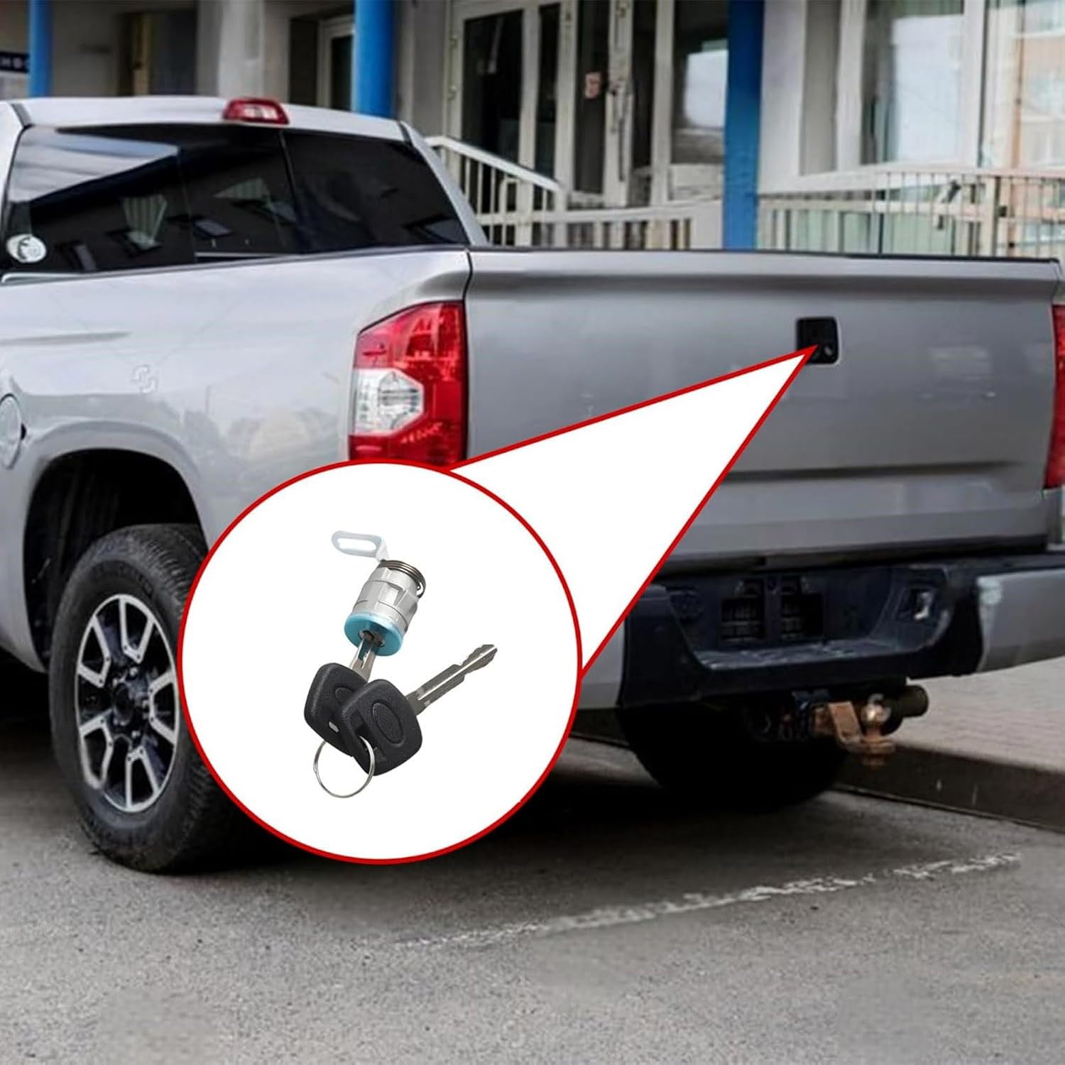Automotive Tailgate Liftgate Lock Cylinder & 2Keys for Toyota Tundra 2007-2013 YUBJIANG