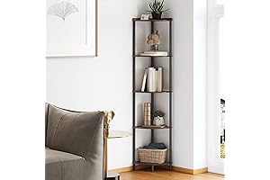 SUNMORY 5-Tier Corner Tower Shelf: Maximize Vertical Space, Modernize Your Home Décor