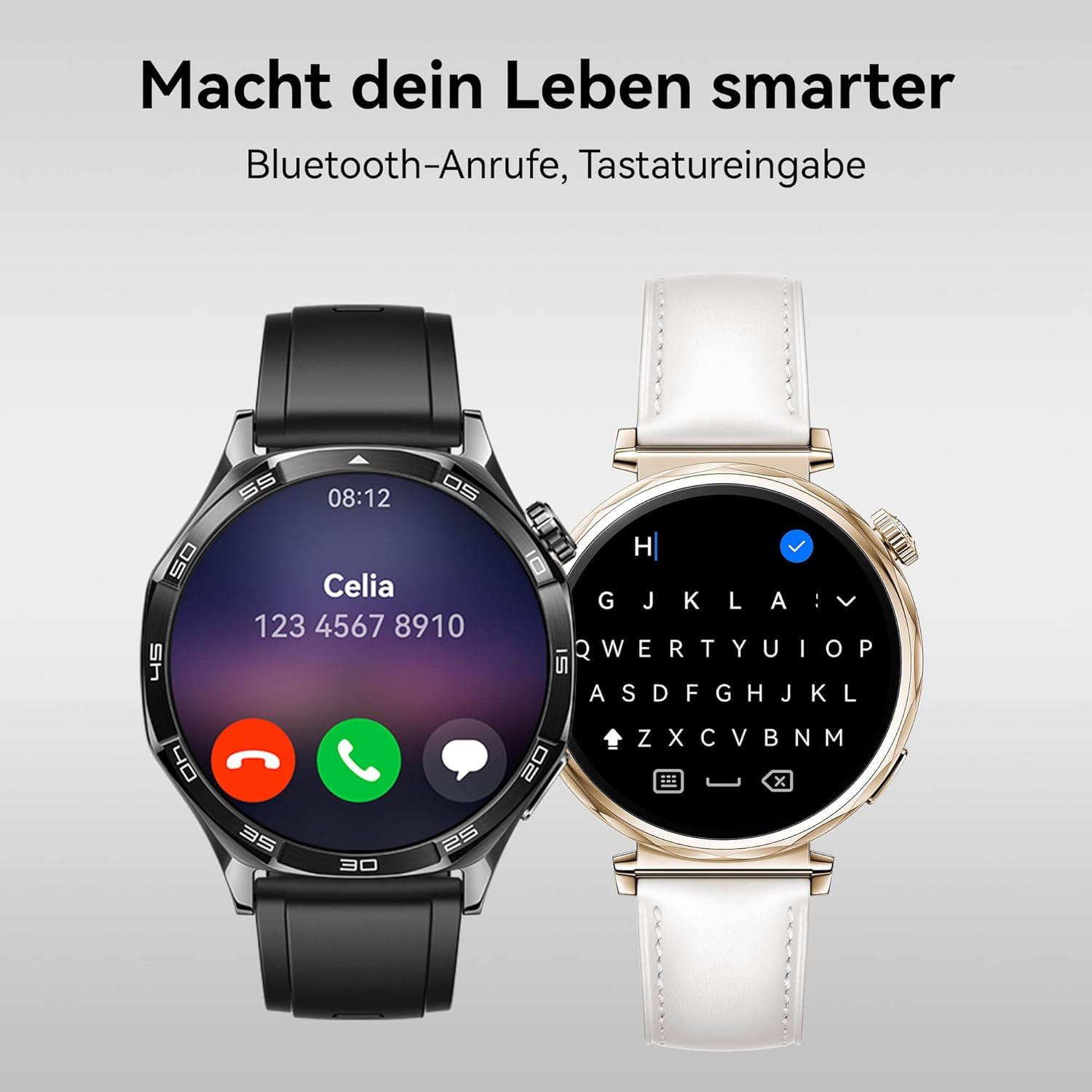 HUAWEI Watch GT 5 46 mm Blue + Extra EasyFit 3 Spruce Green Fluoroelastomer Strap, Smartwatch, Artistic Design, Sports Functions at Professional Level, Health Tracking, ECG Monitoring, Up to 14 Days - Image 6