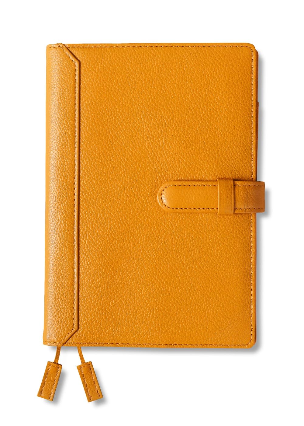 LIB Notebook Cover, A5 Water Repellent Original Leather, Genuine Cowhide Leather, Belt Included, Pen Holder, 2 Bookmark Straps, 3 Pockets (Maple Yellow) : Office Products