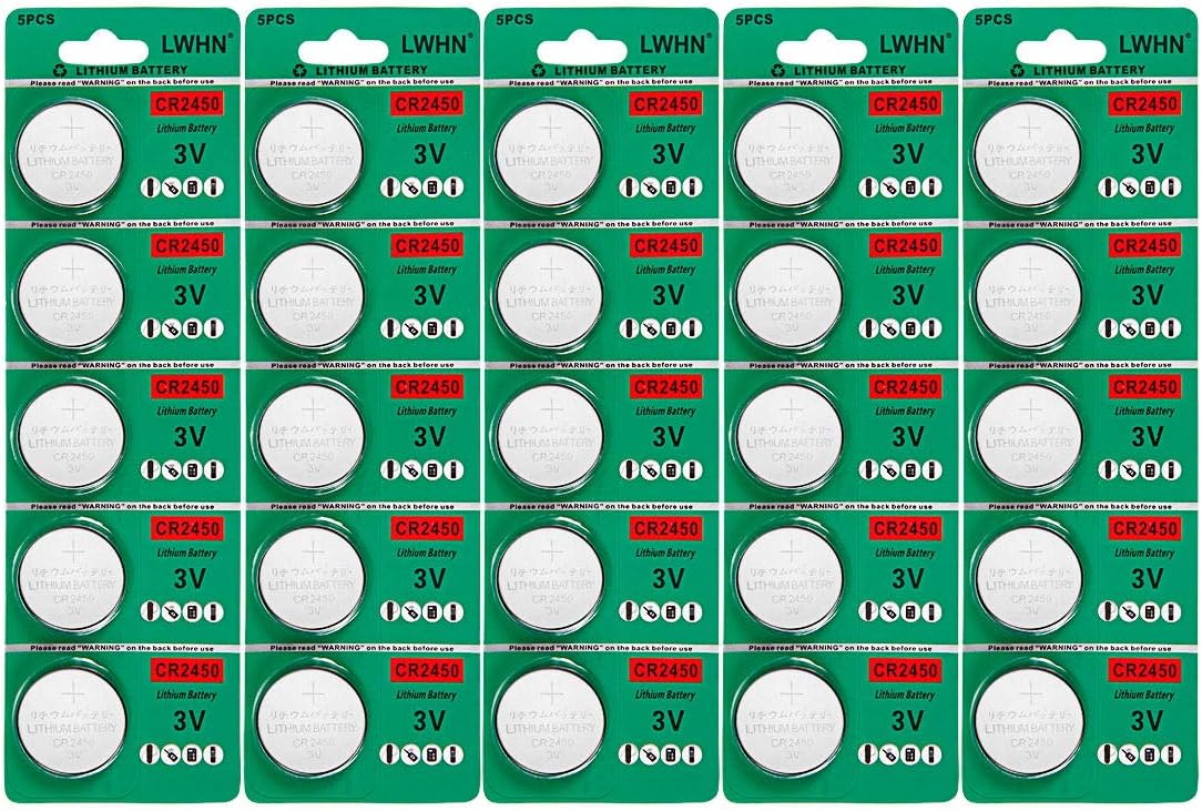 LWHN CR2450 Battery 3V Lithium CR 2450(25pcs)