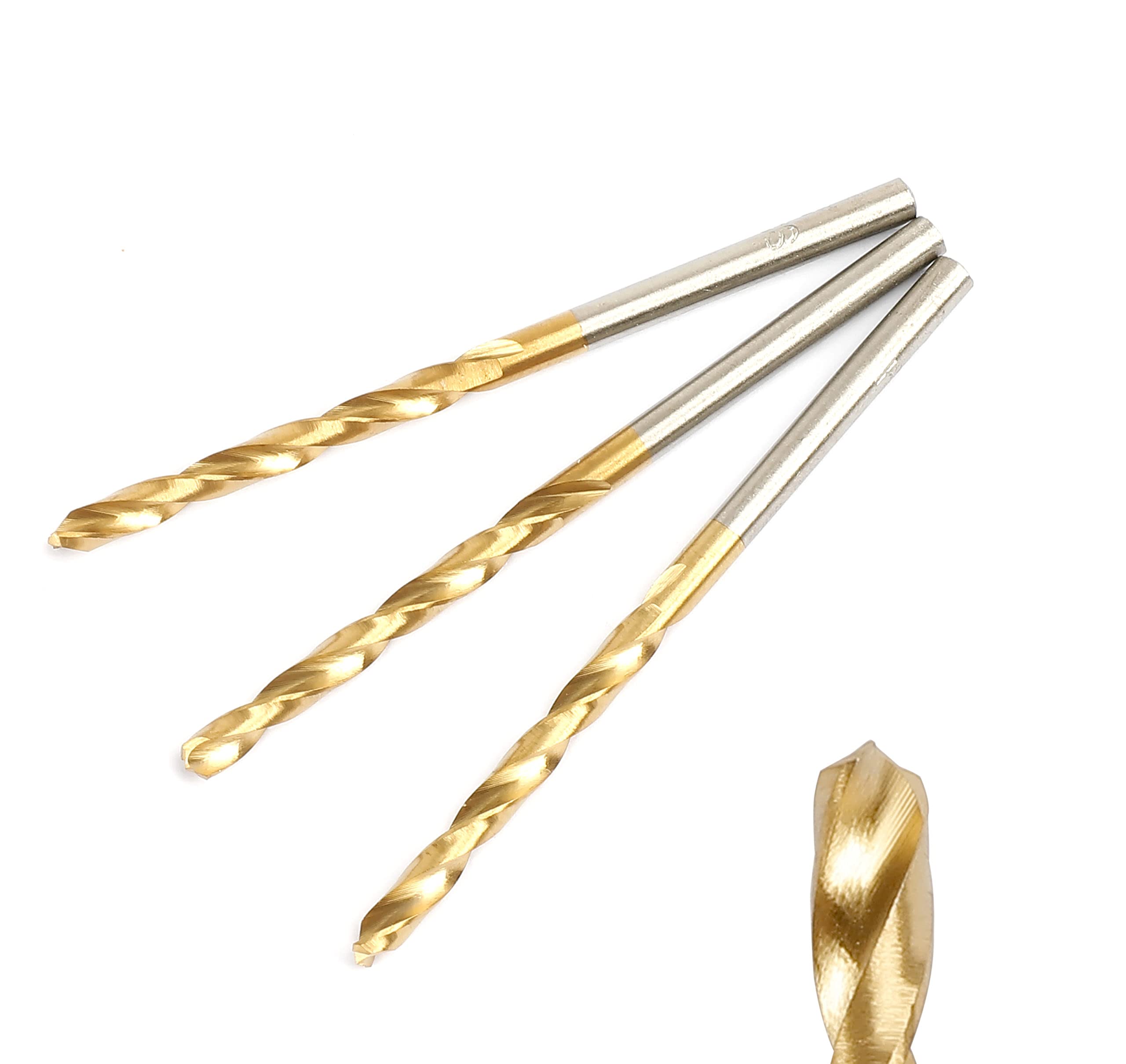 JCB TurboJet 7 Point HSS Drill Bit Set 3 x 61 mm, Set of 3 - TiN (Titanium Nitride) hard ceramic coating - HSS grade 4341-3 Year Standard Warranty