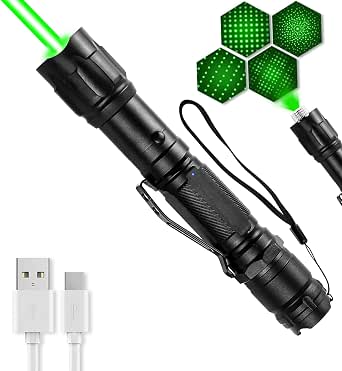 Rechargeable Green Laser Pointer High Power Green Beam Light Long Distance Range for TV/LED/LCD Screens