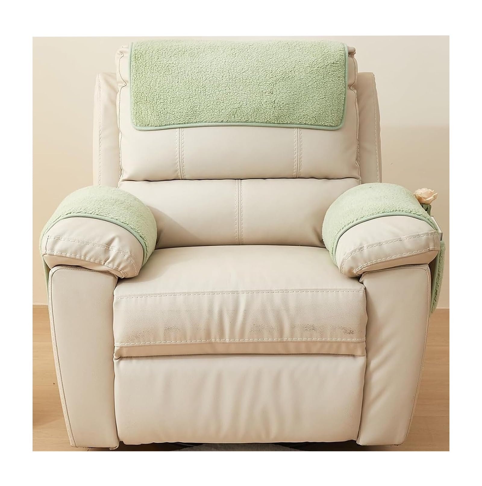 Housse d'accoudoir fauteuil relax inclinable protège-bras canapé vert pour chien et chat