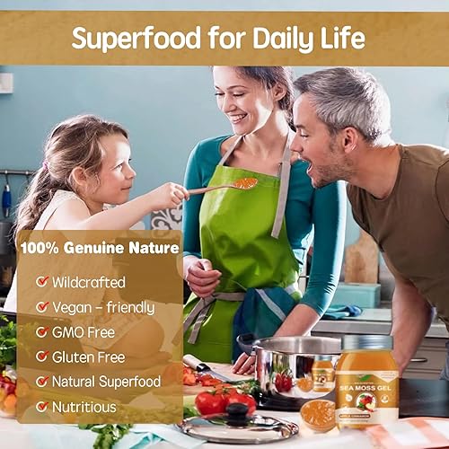 Miniatura 5 de Seamoss - Gel crudo con musgo marino irlandés, suplemento de musgo marino, apoyo inmunológico, 18.5 onzas de musgo marino avanzado (manzana canela)