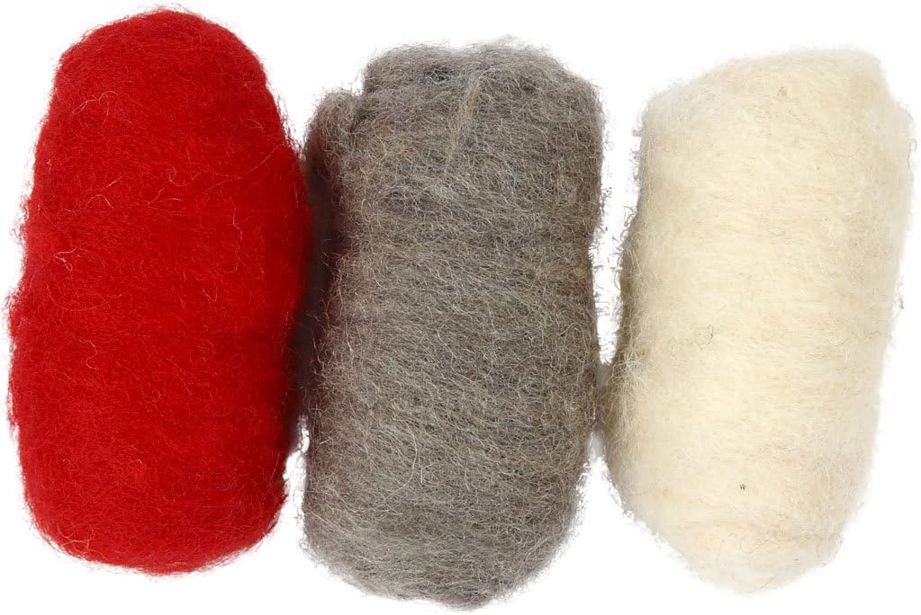 Creativ 45337 Company 10-Piece Carded Wool, Red/White Harmony