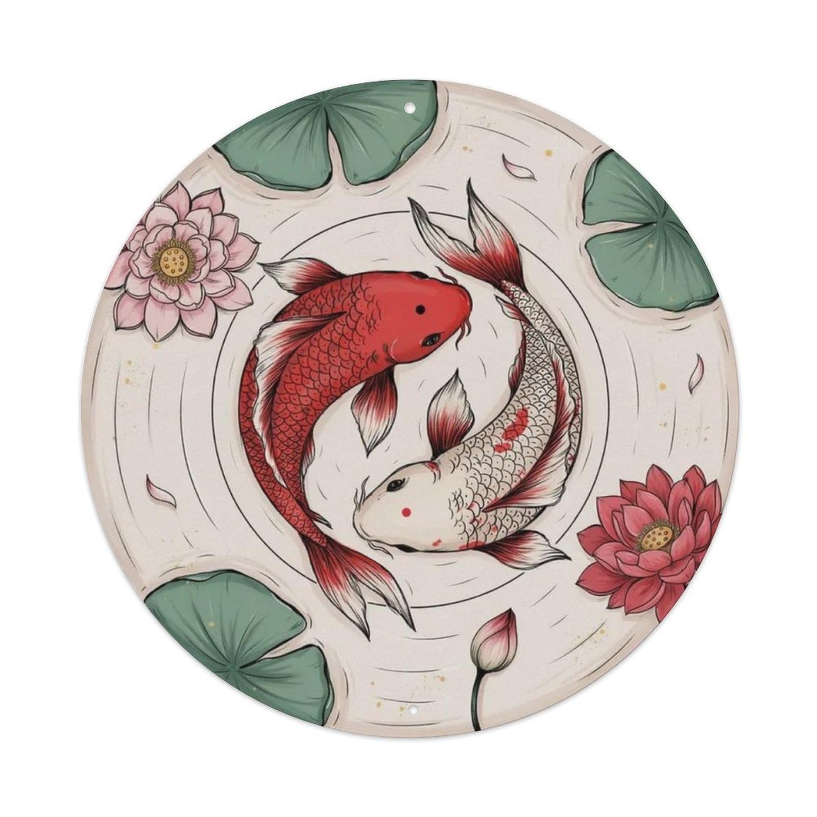 Good Luck Koi Metal Tin Sign Plaque