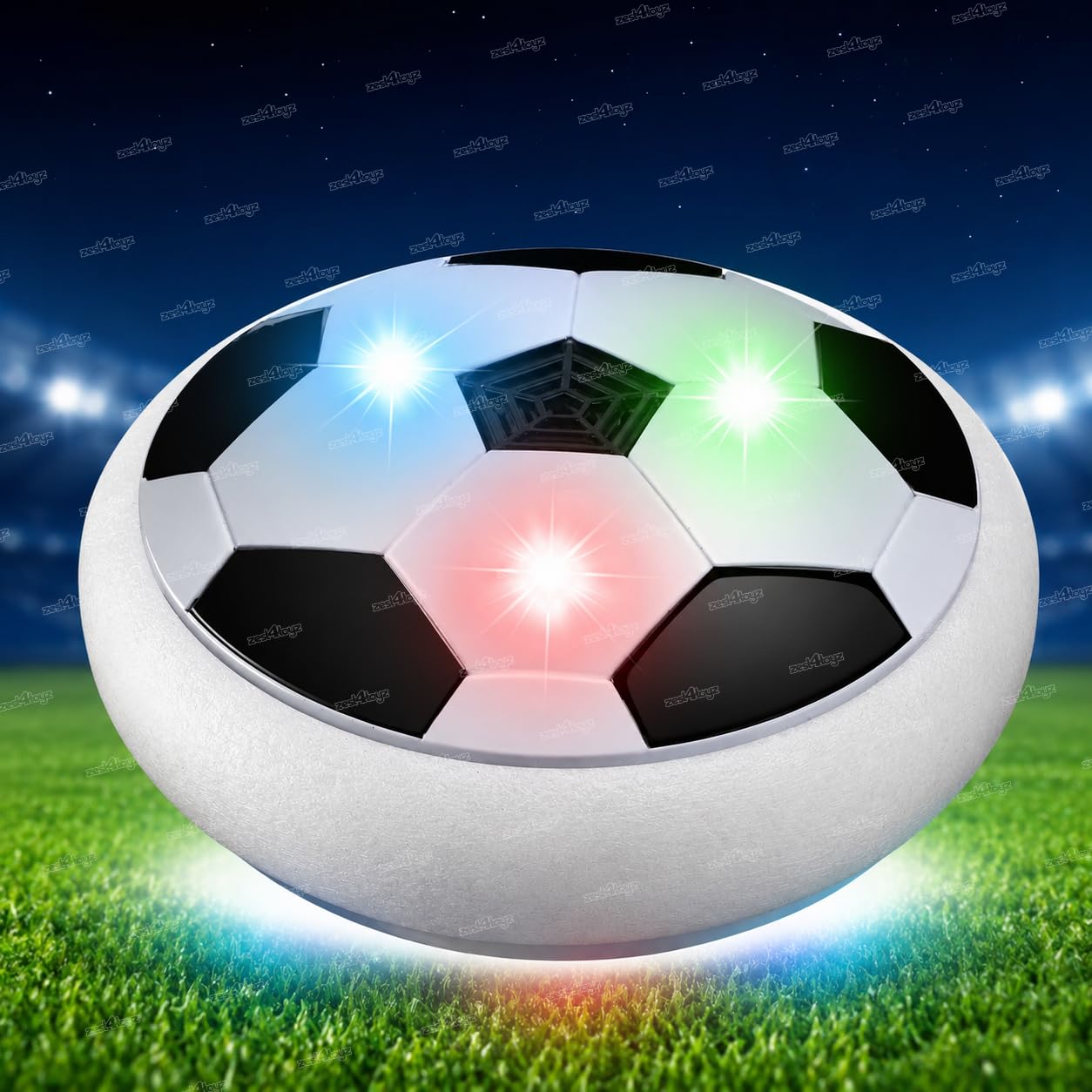 Zest 4 Toyz Hover Soccer Ball for Kids with Colorful LED Lights Air Suspension Indoor Hover Football for Kids Battery Operated Sports Toy Gift for Boys and Girls (White)-image-16