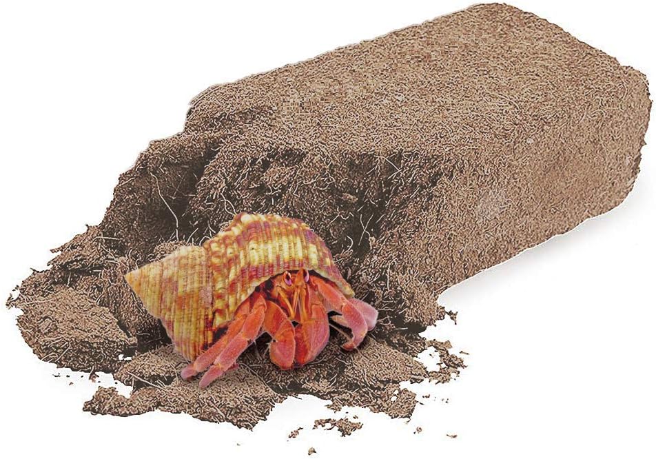 Hermit Crab Substrate Coconut Fiber Brick (23 Oz), Happier Pets, Adds and Retains Moisture, Great Value, Ideal Digging Material Saves…
