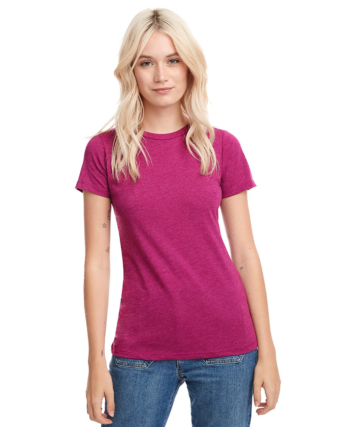 Next Level Apparel Women's Raspberry Next Level Cvc Crew - 6610 M