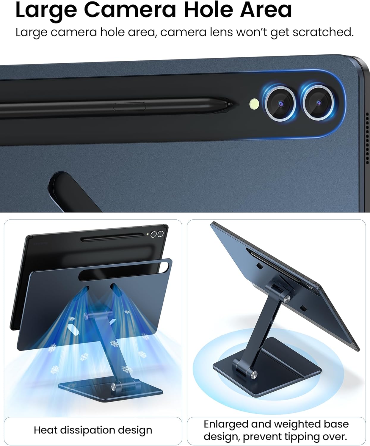 Magnetic Stand Foldable for Samsung Galaxy Tab S10/S9/S8 Ultra 14.6 inch, Adjustable 360° Rotating Desk Tablet Stand Holder
