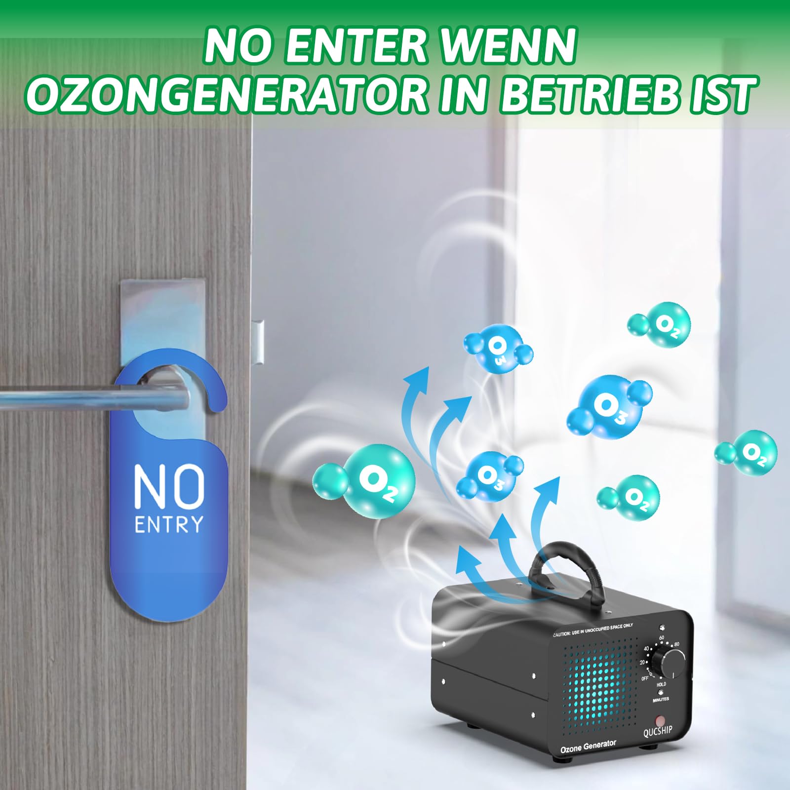 Industrieller Ozongenerator 98000mg/h mit Timer für Raum, Auto, Gerüche