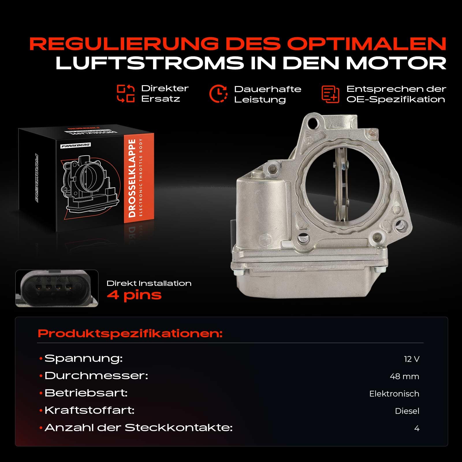 Frankberg Drosselklappe mit Dichtung Ersatz 03G128061A