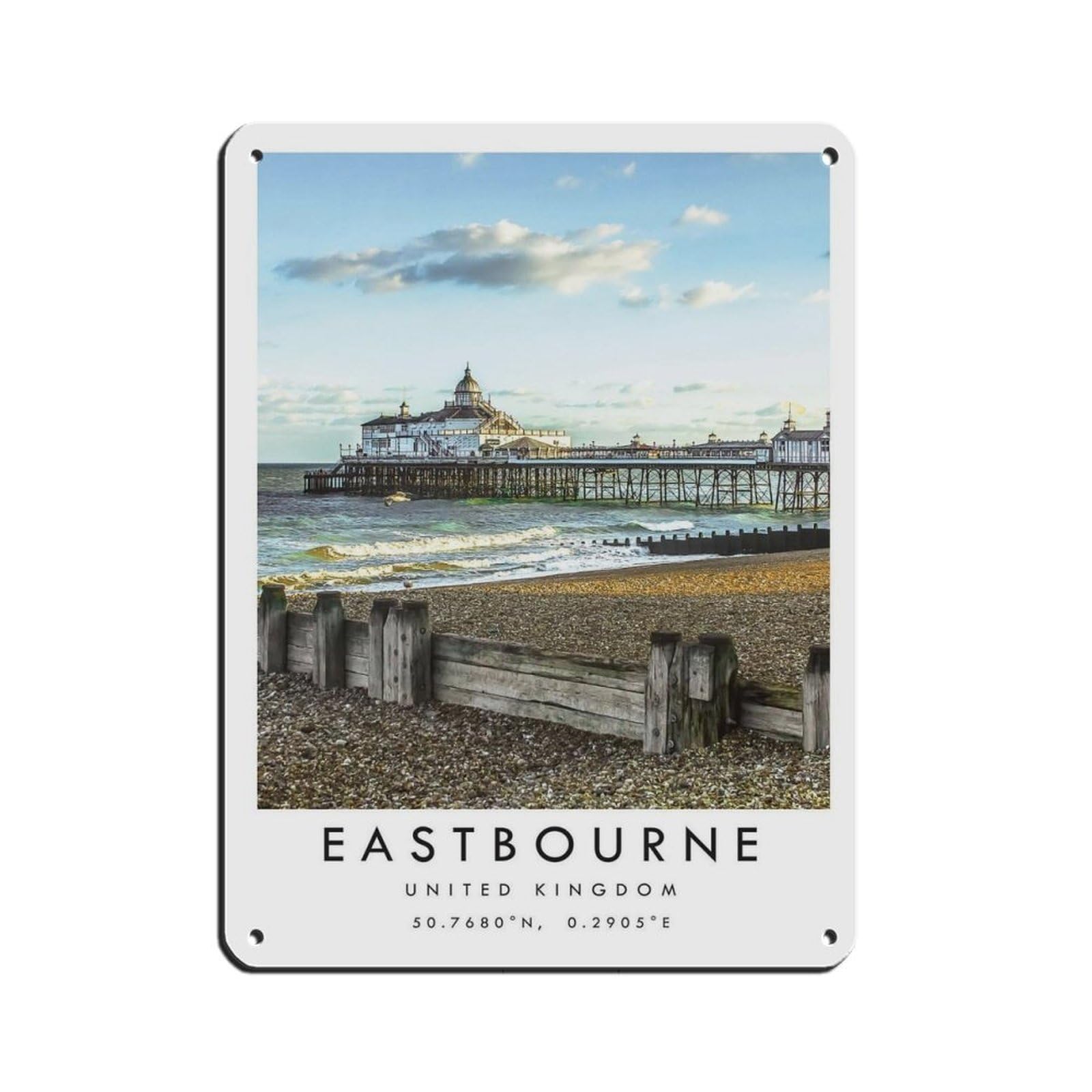 Lxwnze 30L X 40W Cm Eastbourne Travel, Eastbourne Poster (2) Tin Sign Vintage Metal Pub Club Cafe Bar Home Wall Art Decoration Poster Retro 12X16inch(30X40cm)