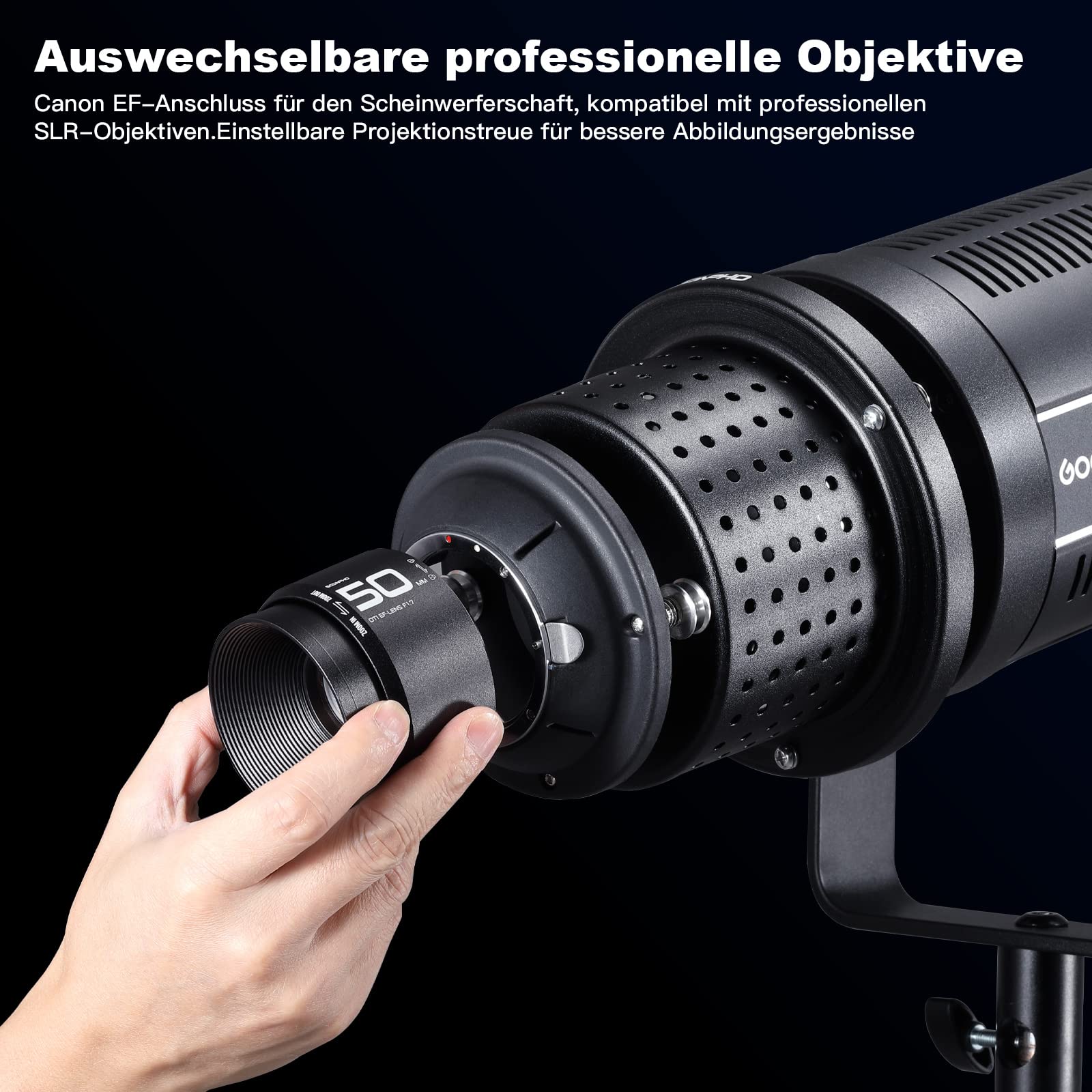 SOONPHO Snoot Optique Conique Bowens Mount avec Objectif 50mm, 8 GOBOs 4 filtres Couleur et 4 filtres Graphiques pour la Photographie créative