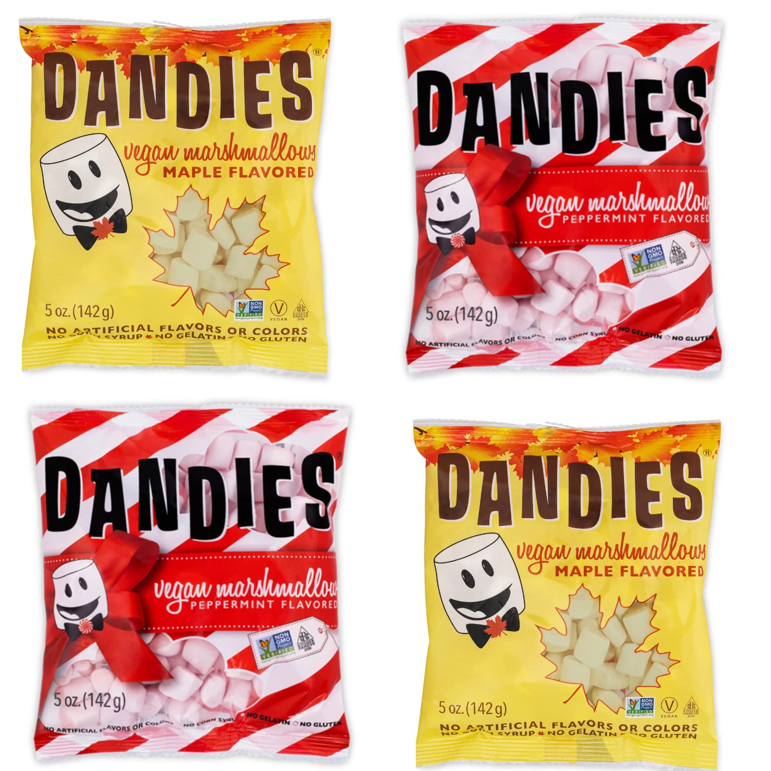Dandies 2 Maple and 2 Peppermint Mini Marshmallows, 5 OZ (4 Pack)