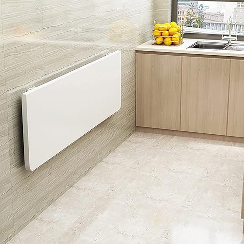 LEOSXA Mesa de bar de desayuno de cocina, color blanco, estaciones de trabajo de computadora para trabajo de oficina en casa, mesa de pared plegable