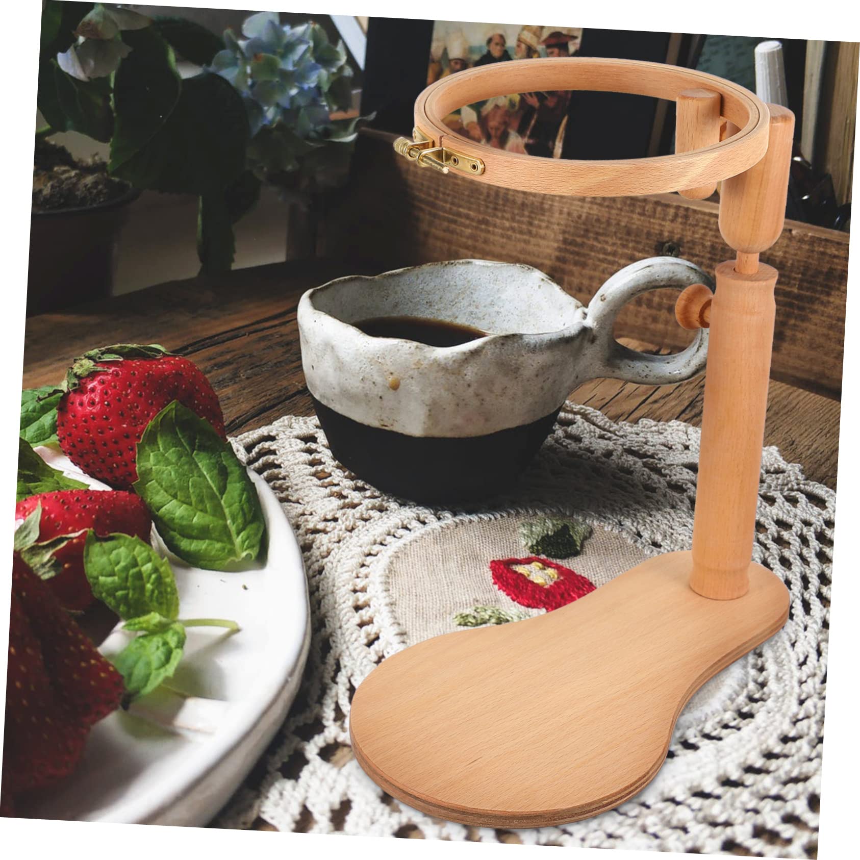 HOODANCOS Bastidor De Bordado Ajustable De Madera Soporte Para Punto De Cruz Marco De Bordado Para Manualidades Para Bordar Casa