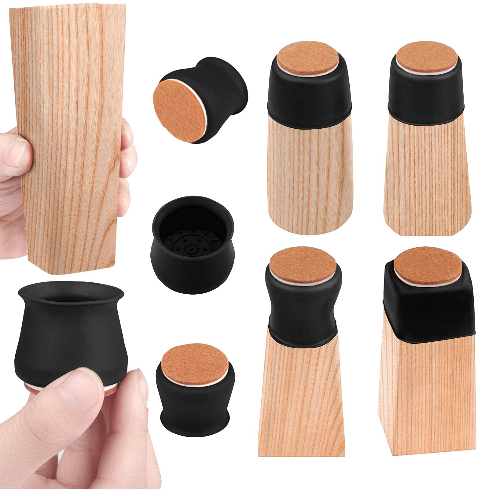 Buy Maylai 36pcs Black Chair Leg Covers to ProtectFloors, Chair Leg