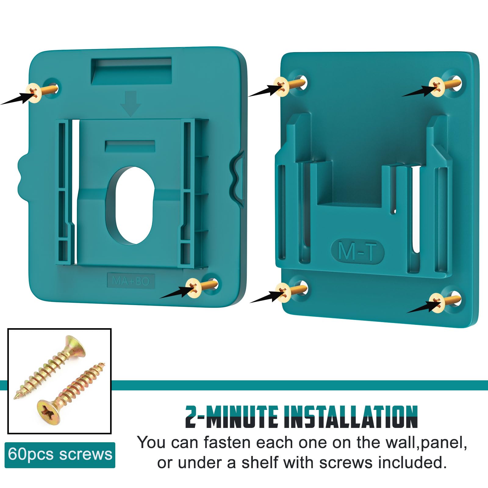 20-Pack Wall Mount Battery Holders & Tool Hangers For Makita 18V – 10 Battery Docks + 10 Tool Racks W/60 Screws