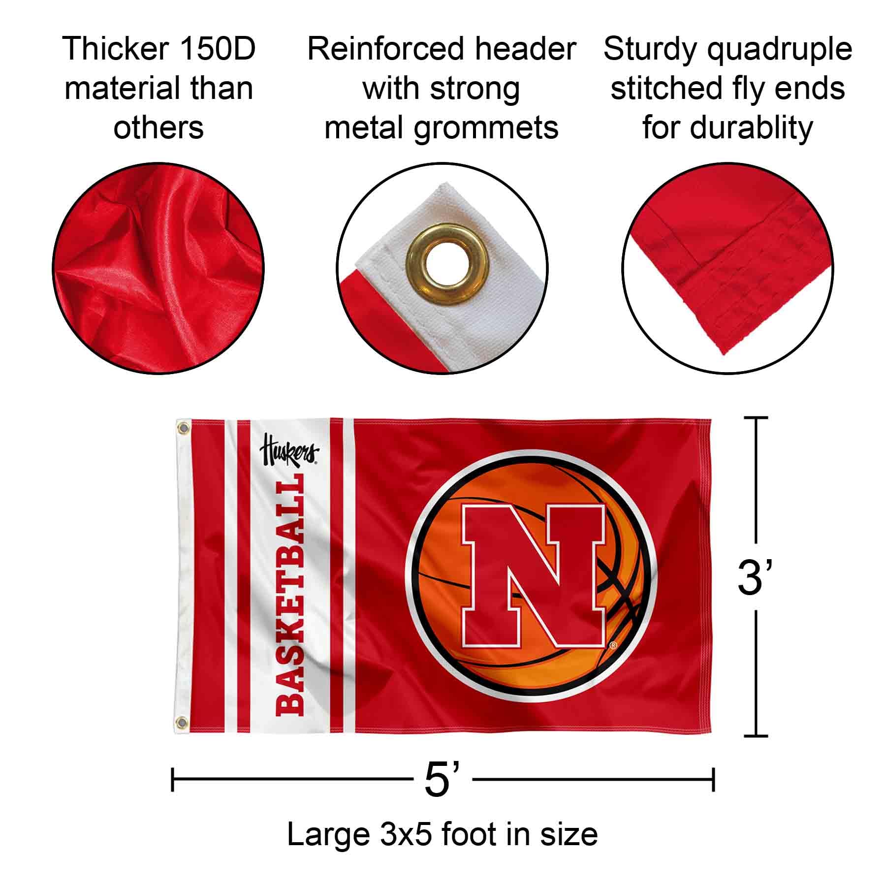 Amazon.com : Nebraska Cornhuskers Basketball 3x5 Grommet Flag