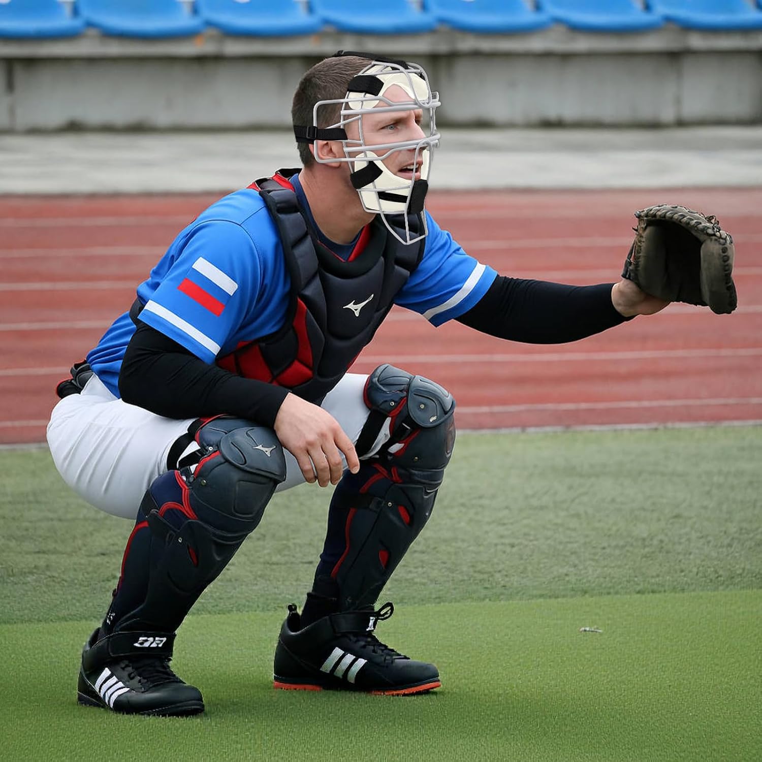 Baseball Catchers Mask, Umpire Mask, Traditional & Lightweight, Protect Ears & Throat, Full-Face Protection with Wide Field Vision, Baseball & Softball, Maximum Protection