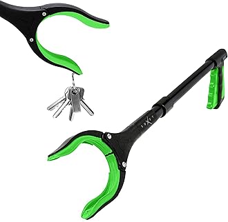 Grabber Reacher Tool 19 Inch Long, Foldable Pick Up Stick - Strong Grip Magnetic Tip - Heavy Duty Trash Picker Claw Reacher Grabber Tool Elderly Wheelchair Mobility Aid (Green)