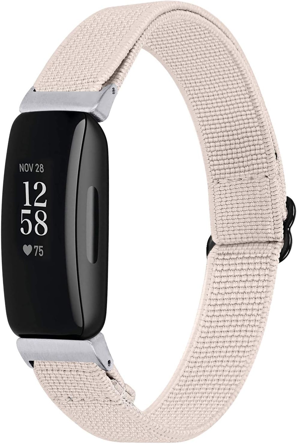 Bands for Fitbit Inspire 2, Women Lightweight Soft Elastic Knit Adjustable 5.3-8.3 inch Breathable Sport Strap Replacement Wristband Compatible with Fitbit Inspire 2