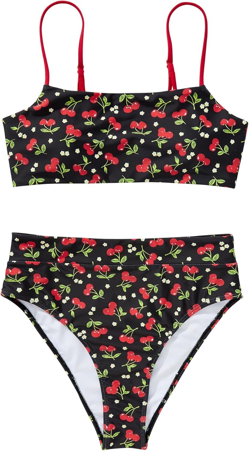 MOSHENGQI Women High Wasited Bikini Shoulder Strap 2 Piece High Cut String Swimsuits - Image 3