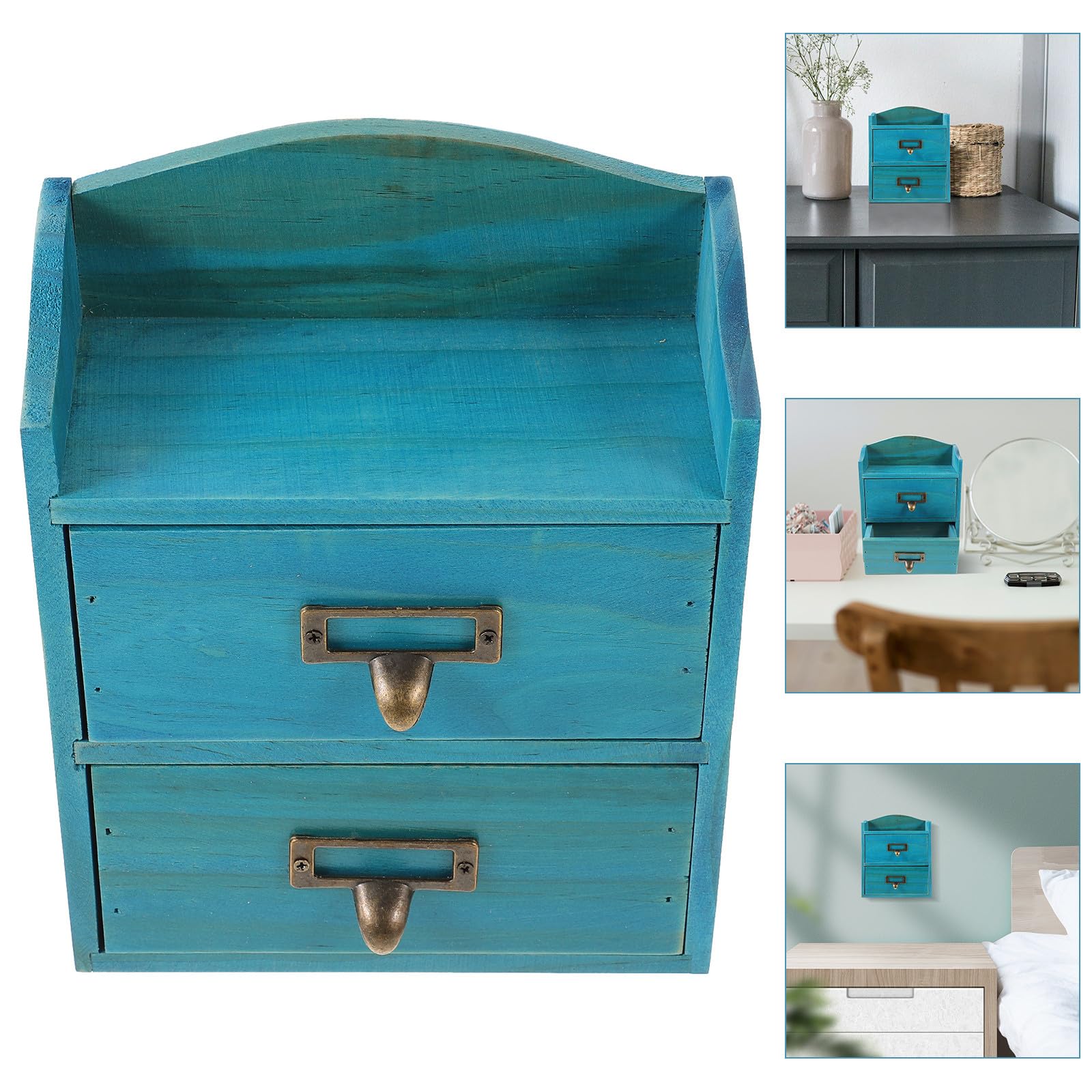 MAGICLULU Organizer Contenitore Multipurpose a 2 Livelli in Legno per e Cosmetici da Scrivania per Camerette e Spazi Piccoli