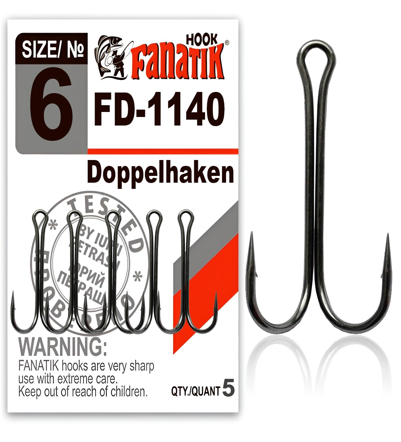 FANATIK Ganchos de Pesca Dobles Double FD-1140 tamaño 8, 7, 6, 4, 2, 1, 1/0, 2/0, 3/0 Offset Jig Hook Soft Baits Lures Anzuelos de Pesca para Señuelo de plástico