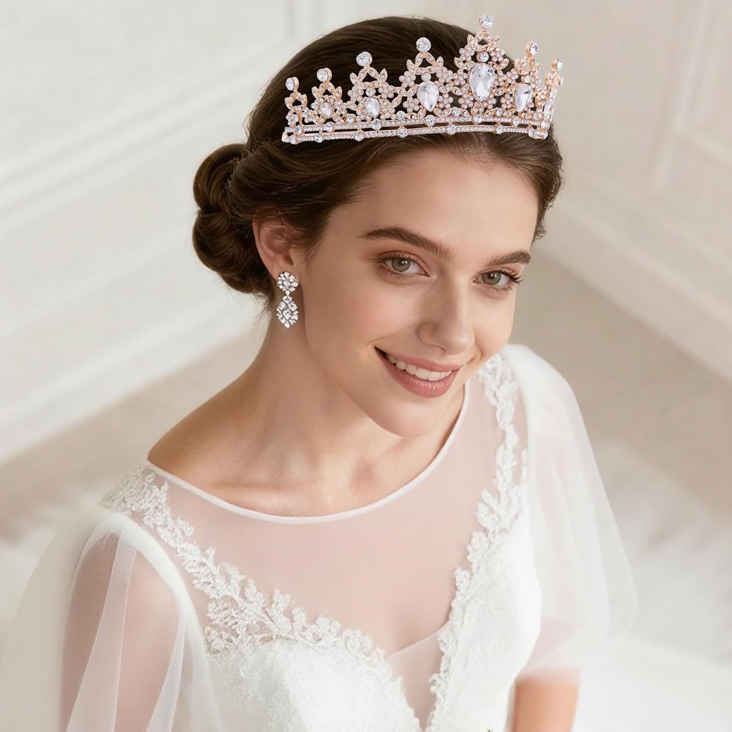 Princess Crown and Tiara for Women Crystal Rhinestone Headbands for Birthday Wedding Bridal Party Prom Flower Bouquet Cake Decorations image 5